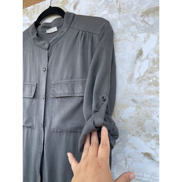 Suzy D London size small tencel jumpsuit made in Italy pewter/gray - Picture 7 of 12